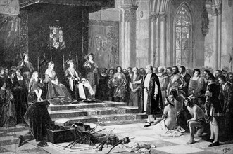The reception of Christopher Columbus in Barcelona after his return from his first sea voyage