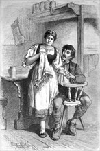 Young couple in an inn