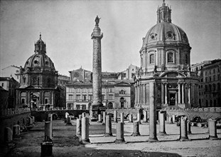 The Trajan Column at the Forum Trajanum in Rome