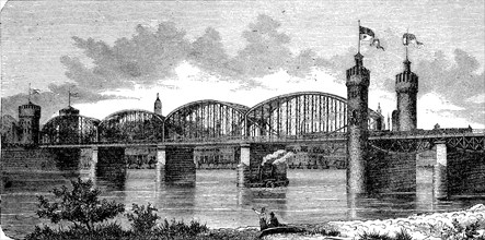 Railroad bridge over the Rhine near Mainz