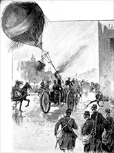 Ride with the captive balloon during the French maneuvers