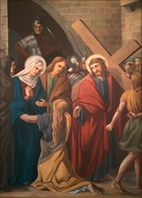 Stations of the Cross by an unknown artist in the handling of the Catholic pilgrimage church to the Holy Trinity in Kappl