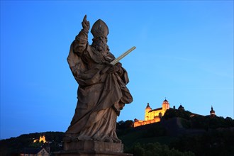 Sankt Kilian statue and fortress Marienberg