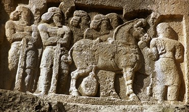 Sassanian rock relief, ca, 350 AD