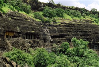 India, The Ajanta Caves, Rock-cut Buddhist cave monuments