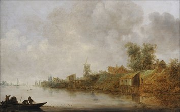 River Landscape with Fishing Barges, 1642, by Jan van Goyen