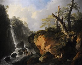 Landscape with waterfall, 1752, by Christian Wilhelm Ernst Dietrich