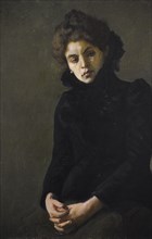 Portrait study of a sitting woman, by Stanislaw Bohusz-Siestrzencewicz