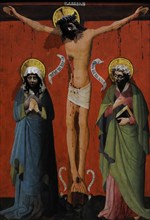 Cologne, ca.1425-1435. Christ on the Cross between Mary and John.