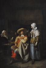 Officer and Two Card Players, 1652-1655, by Pieter de Hooch