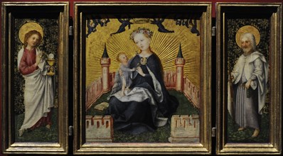 Triptych with the Virgin in the Garden of Paradise, ca.1445-1450, by Stefan Lochner