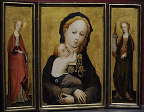 Triptych with Madonna with the Flower of the Sweet Pea with St Catherine