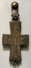 Byzantine relic cross with a depiction of St. Stephen.