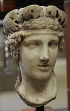 Bust of the God Bacchus, replica of a Greek portrait of Dionysus.