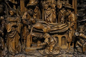 Socle of an altarpiece. Passion of Christ.