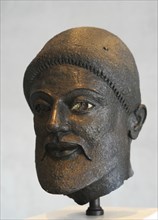 Head of a bronze statue. Bearded Hoplite.