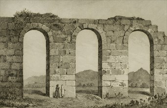Ruins of an ancient aqueduct.