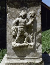 Relief of a Retiarius, type of Roman gladiator.