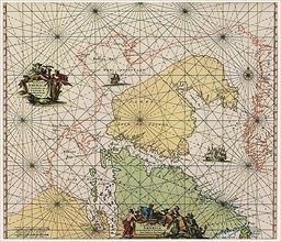 Map of Hudson Bay and Greenland 1715