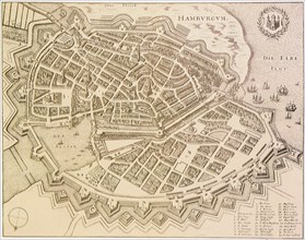 Town Plan of Hamburg 1645