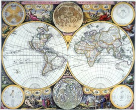 Double Hemisphere Map 1673