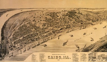 Perspective Map of Cairo. 1888