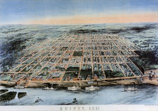 1859 Map of Quincy Illinois