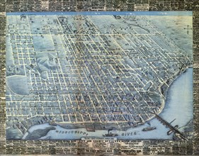 Aerial Map of Davenport. 1881