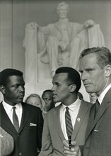 Sidney Poitier, Harry Belafonte and Charlton Heston