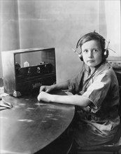 Boy Listening To Radio, 1926