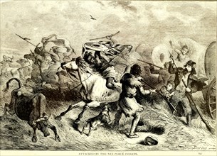 Attacked by the Nez Perce, 1883 engraving