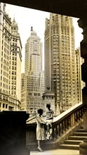 1929 - two Girls under Link Bridge in Chicago