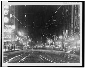 1926 - Chicago's new white way   Night photograph of State Street, between Van Buren and Lake streets, Chicago, Illinois.