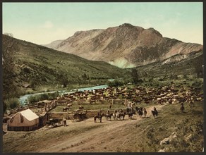 Circa 1898 -  Colorado. 'Round up' on the Cimarron. Photochrome