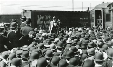 1908 - Founder of Socialism, Eugene Victor Debs, candidate of the Socialist Party, during his 1908 campaign for President of the United States.