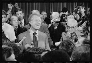 Jimmy Carter Surrounded By Journalists