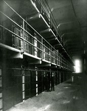 Alcatraz, California, March 20, 1911 - 'View in a Cell Room' of Alcatraz, a U.S. military fortress and the first long-term U.S. military prison (1859-1934).