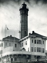 Alcatraz Prison, San Francisco, California, circa 1940 - Tower and grounds
