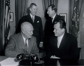 White House, 2/11/59 - Willi Brandt, Mayor of West Berlin, confers with President Eisenhower. Photo: Abbie Rowe