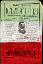 Saludo y felicitación al Señor D. Francisco I. Madero al tomar posesión de la presidencia de la República Mexicana circa 1911.
