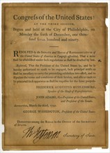 Congressional Resolution to Establish a United States Mint.