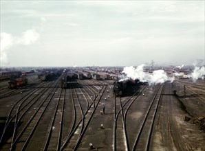 A general view of a classification yard at C & NW RR's Proviso(?) yard, Chicago, Ill. December 1942.