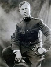 This is a photograph of Captain William Aylward, an artist with the American Expeditionary Forces during World War I. .
