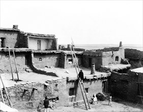 Edward S. Curits Native American Indians - Adobe buildings and Zuni Indians circa 1903.