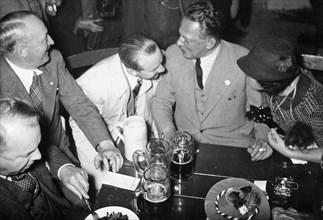 German men at restaurant circa 1930s.