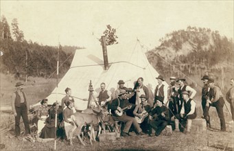 Happy Hours in Camp. G. and B.&M. Engineers Corps and Visitors 1889.