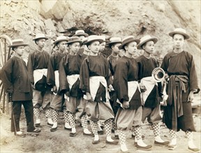 Hose team. The champion Chinese Hose Team of America, who won the great Hub-and-Hub race at Deadwood, Dak., July 4th, 1888 .