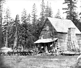 Califonria History - North American Hotel - on the western summit, Placerville Route, Calif. circa 1866.