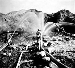 California History - Hydraulic mining near French Corral, Nevada County circa 1866.