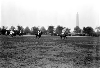 Polo match in Washington D.C. circa 1916 (Washington Monument in background).